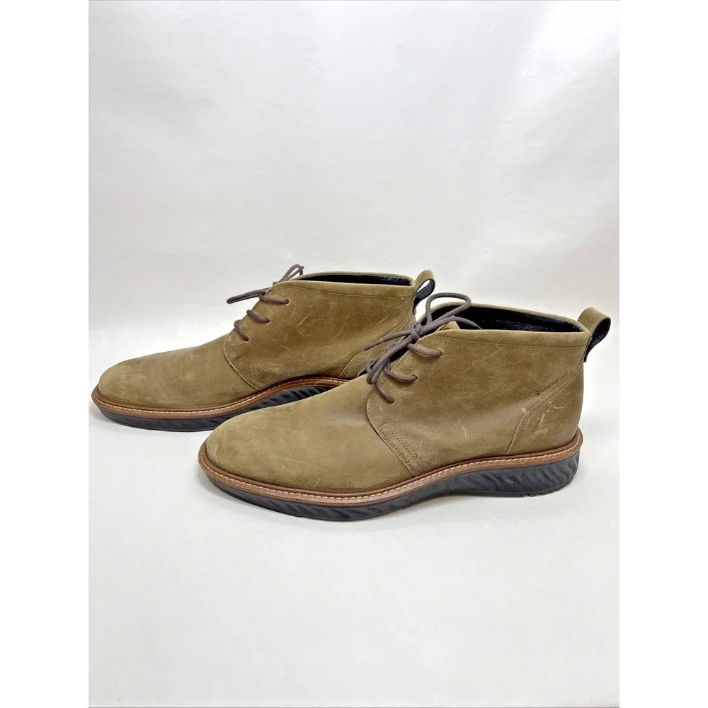 ECCO Chukka Boots Mens 9-9.5 US Brown Nubuck Waterproof Gore-Tex Casual‎ Ankle